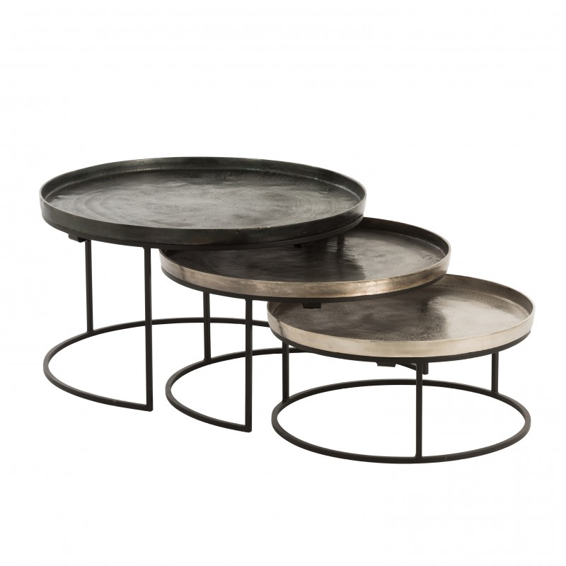 CAFE TABLE 3 ROUND SET OF 3 MIX COLOR 78     - CAFE, SIDE TABLES
